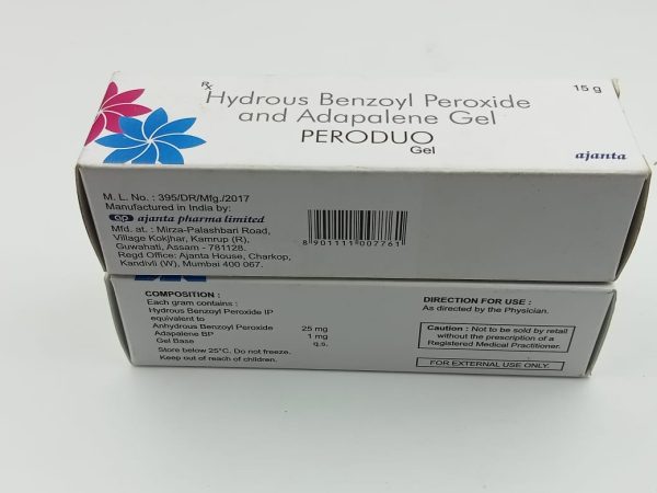 Peroduo gel – Benzoyl peroxide ( Microspheres )  and adapalene gel ( Microspheres )