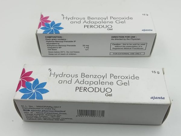 Peroduo gel – Benzoyl peroxide ( Microspheres )  and adapalene gel ( Microspheres )