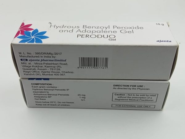 Peroduo gel – Benzoyl peroxide ( Microspheres )  and adapalene gel ( Microspheres )